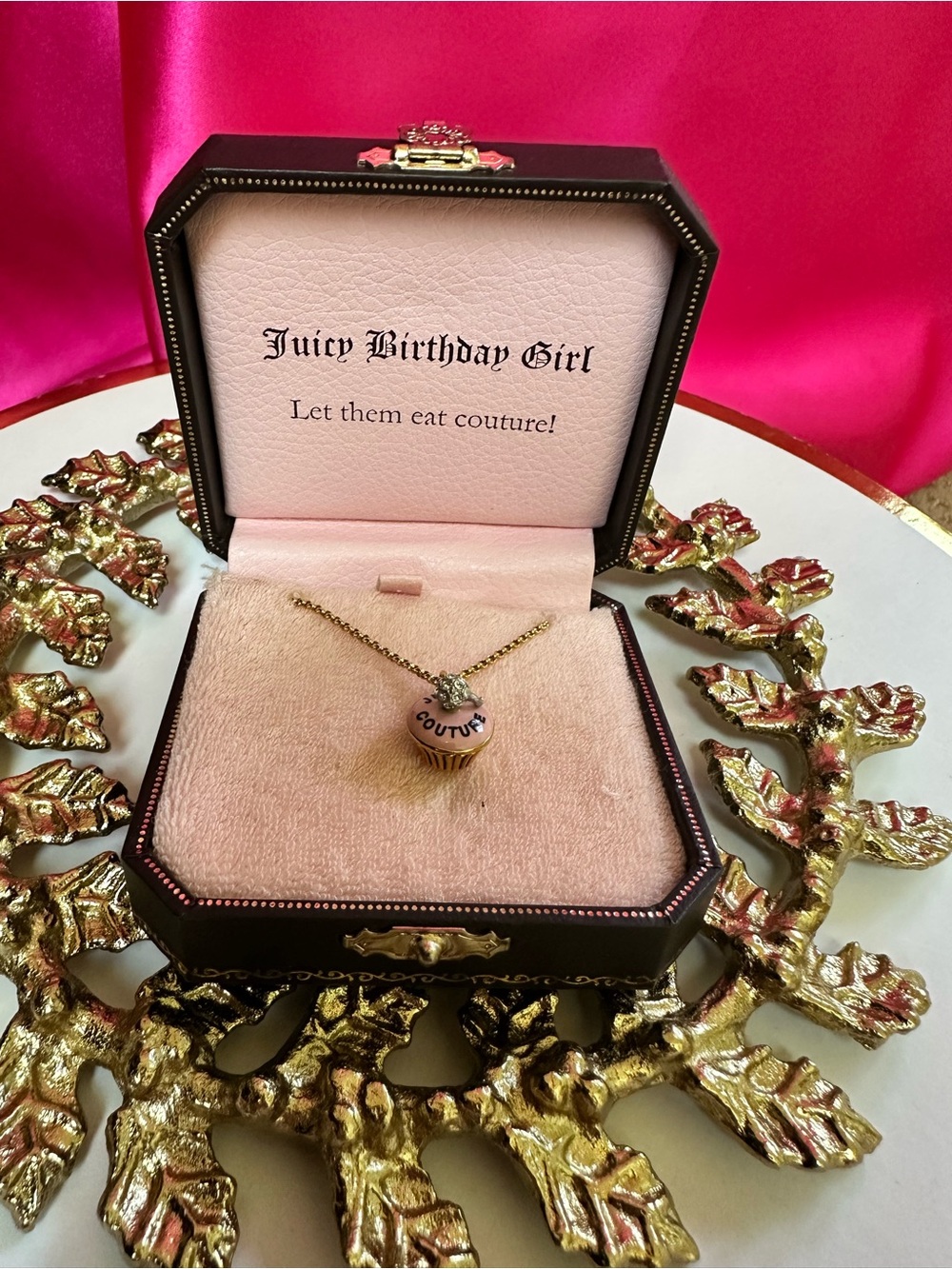 VINTAGE 🧁 Juicy Birthday Girl Pink Cupcake Pendant Necklace - Juicy Couture